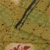 Sanskriti Vintage Sarees Green Pure Georgette Silk Printed Sari 5yd Craft Sustainable Fabric