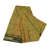 Sanskriti Vintage Sarees Green Pure Georgette Silk Printed Sari 5yd Craft Sustainable Fabric