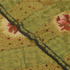 Sanskriti Vintage Sarees Green Pure Georgette Silk Printed Sari 5yd Craft Sustainable Fabric