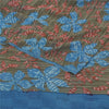 Sanskriti Vintage Sarees Gray Pure Georgette Silk Printed Sari 5yd Craft Sustainable Fabric