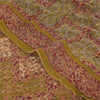 Sanskriti Vintage Sarees Green Pure Georgette Silk Printed Sari 5yd Craft Sustainable Fabric