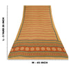 Sanskriti Vintage Sarees Beige/Red Pure Georgette Silk Printed Sari Craft Sustainable Fabric