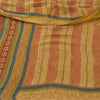 Sanskriti Vintage Sarees Beige/Red Pure Georgette Silk Printed Sari Craft Sustainable Fabric
