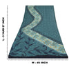 Sanskriti Vintage Sarees Blue Pure Georgette Silk Printed Sari 5yd Craft Sustainable Fabric