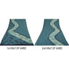 Sanskriti Vintage Sarees Blue Pure Georgette Silk Printed Sari 5yd Craft Sustainable Fabric