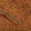 Sanskriti Vintage Sarees Brown Pure Georgette Silk Printed Sari 5yd Craft Sustainable Fabric
