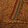 Sanskriti Vintage Sarees Brown Pure Georgette Silk Printed Sari 5yd Craft Sustainable Fabric