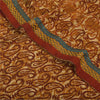 Sanskriti Vintage Sarees Brown Pure Georgette Silk Printed Sari 5yd Craft Sustainable Fabric