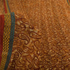 Sanskriti Vintage Sarees Brown Pure Georgette Silk Printed Sari 5yd Craft Sustainable Fabric