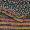 Sanskriti Vintage Sarees Dark Gray Pure Georgette Printed Sari 5yd Craft Sustainable Fabric