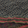 Sanskriti Vintage Sarees Dark Gray Pure Georgette Printed Sari 5yd Craft Sustainable Fabric
