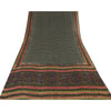 Sanskriti Vintage Sarees Dark Gray Pure Georgette Printed Sari 5yd Craft Sustainable Fabric