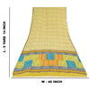 Sanskriti Vintage Sarees Lime Pure Georgette Silk Printed Sari 5yd Craft Sustainable Fabric