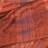 Sanskriti Vintage Sari 100% Pure Georgette Silk Sarees Orange Printed 5yd Craft Fabric Recycled For Quilting Felting, Home Decor
