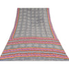 Sanskriti Vintage Sarees Gray Pure Georgette Silk Printed Sari 5yd Craft Sustainable Fabric