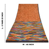 Sanskriti Vintage Sarees Saffron Pure Georgette Printed Sari 5+yd Craft Sustainable Fabric