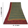 Sanskriti Vintage Sarees Black Pure Georgette Silk Print Sari 5+yd Craft Sustainable Fabric