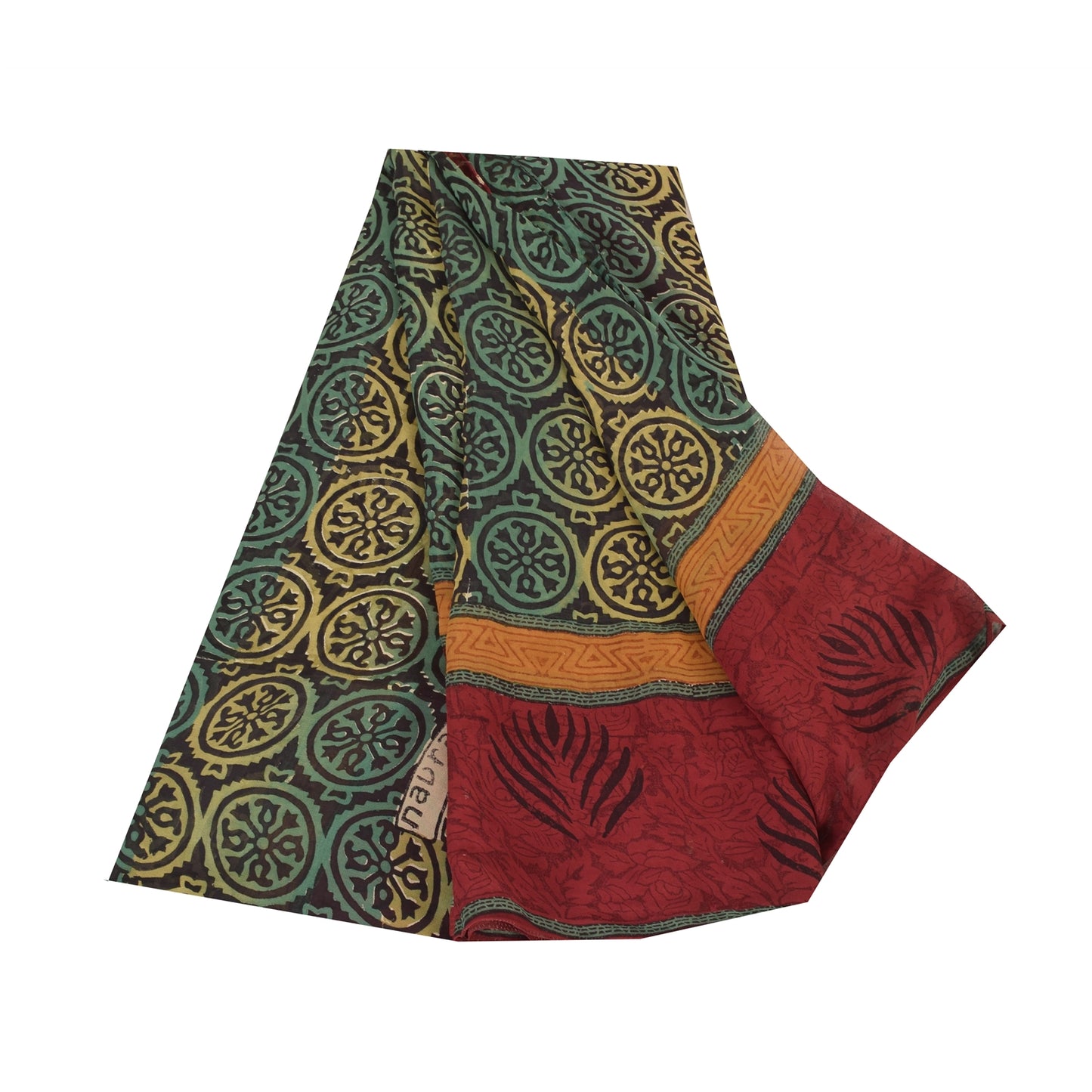 Sanskriti Vintage Sarees Black Pure Georgette Silk Print Sari 5+yd Craft Sustainable Fabric