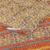 Sanskriti Vintage Sarees Cream Pure Georgette Silk Print Sari 5+yd Craft Sustainable Fabric