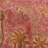 Sanskriti Vintage Sarees Pink/Brown Pure Georgette Print Sari 6+yd Craft Sustainable Fabric