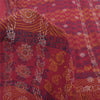 Sanskriti Vintage Sarees Pink Hand Block Printed Pure Georgette Sari 5+yd Sustainable Fabric