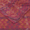 Sanskriti Vintage Sarees Pink Hand Block Printed Pure Georgette Sari 5+yd Sustainable Fabric