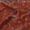 Sanskriti Vintage Sarees Orange Pure Georgette Silk Print Sari 5+yd Craft Sustainable Fabric
