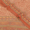 Sanskriti Vintage Sarees Dark Peach Pure Georgette Silk Printed Sari 5+yd Sustainable Fabric