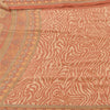 Sanskriti Vintage Sarees Dark Peach Pure Georgette Silk Printed Sari 5+yd Sustainable Fabric