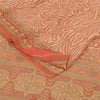 Sanskriti Vintage Sarees Dark Peach Pure Georgette Silk Printed Sari 5+yd Sustainable Fabric