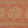 Sanskriti Vintage Sarees Dark Peach Pure Georgette Silk Printed Sari 5+yd Sustainable Fabric