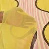 Sanskriti Vintage Sarees Yellow Pure Georgette Silk Print Sari 5+yd Craft Sustainable Fabric