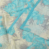 Sanskriti Vintage Sarees Ivory/Blue Pure Georgette Silk Printed Sari 5+yd Sustainable Fabric
