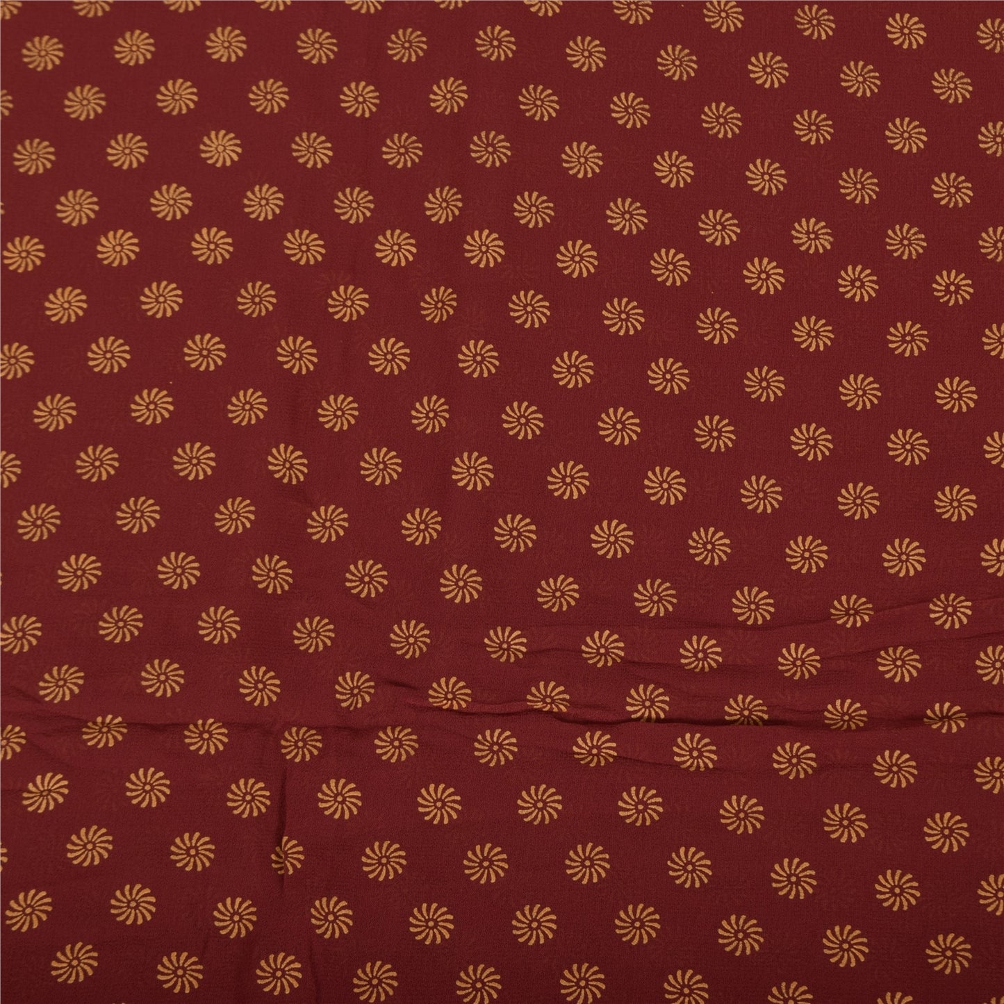 Sanskriti Vintage Sarees Red Pure Georgette Silk Printed Sari 5+yd Craft Sustainable Fabric