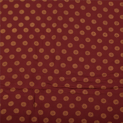 Sanskriti Vintage Sarees Red Pure Georgette Silk Printed Sari 5+yd Craft Sustainable Fabric