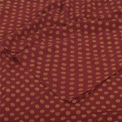 Sanskriti Vintage Sarees Red Pure Georgette Silk Printed Sari 5+yd Craft Sustainable Fabric