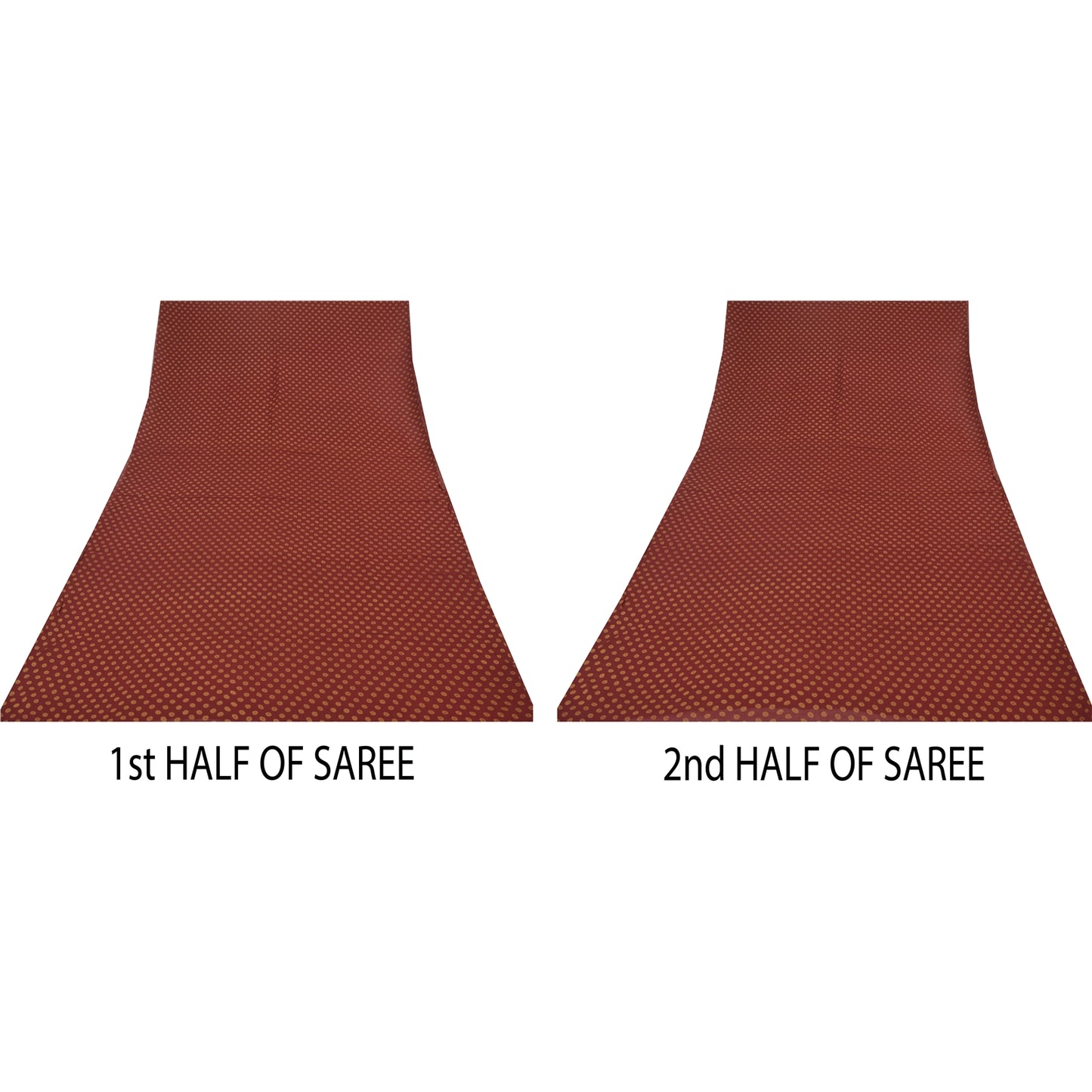 Sanskriti Vintage Sarees Red Pure Georgette Silk Printed Sari 5+yd Craft Sustainable Fabric