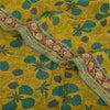 Sanskriti Vintage Sarees Yellow Pure Georgette Silk Print Sari 5+yd Craft Sustainable Fabric