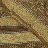 Sanskriti Vintage Sarees Brown Pure Georgette Silk Print Sari 5+yd Craft Sustainable Fabric