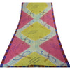 Sanskriti Vintage Sarees Multi Pure Georgette Silk Print Sari 5+yd Craft Sustainable Fabric