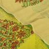 Sanskriti Vintage Sarees Green/Yellow Pure Georgette Printed Sari 5+yd Sustainable Fabric