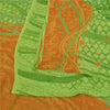 Sanskriti Vintage Sarees Green Pure Georgette Silk Print Sari 5+yd Craft Sustainable Fabric