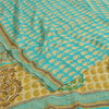 Sanskriti Vintage Sarees Blue Pure Georgette Silk Printed Sari 5+yd Craft Sustainable Fabric