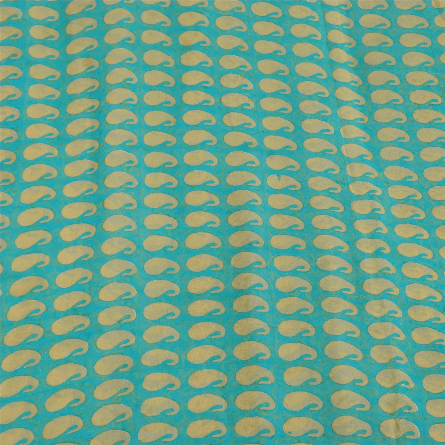 Sanskriti Vintage Sarees Blue Pure Georgette Silk Printed Sari 5+yd Craft Sustainable Fabric