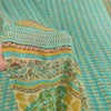Sanskriti Vintage Sarees Blue Pure Georgette Silk Printed Sari 5+yd Craft Sustainable Fabric