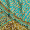 Sanskriti Vintage Sarees Blue Pure Georgette Silk Printed Sari 5+yd Craft Sustainable Fabric