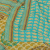 Sanskriti Vintage Sarees Blue Pure Georgette Silk Printed Sari 5+yd Craft Sustainable Fabric