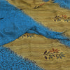 Sanskriti Vintage Sarees Blue/Green Pure Georgette Print Sari 5+yd Craft Sustainable Fabric