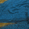 Sanskriti Vintage Sarees Blue/Green Pure Georgette Print Sari 5+yd Craft Sustainable Fabric