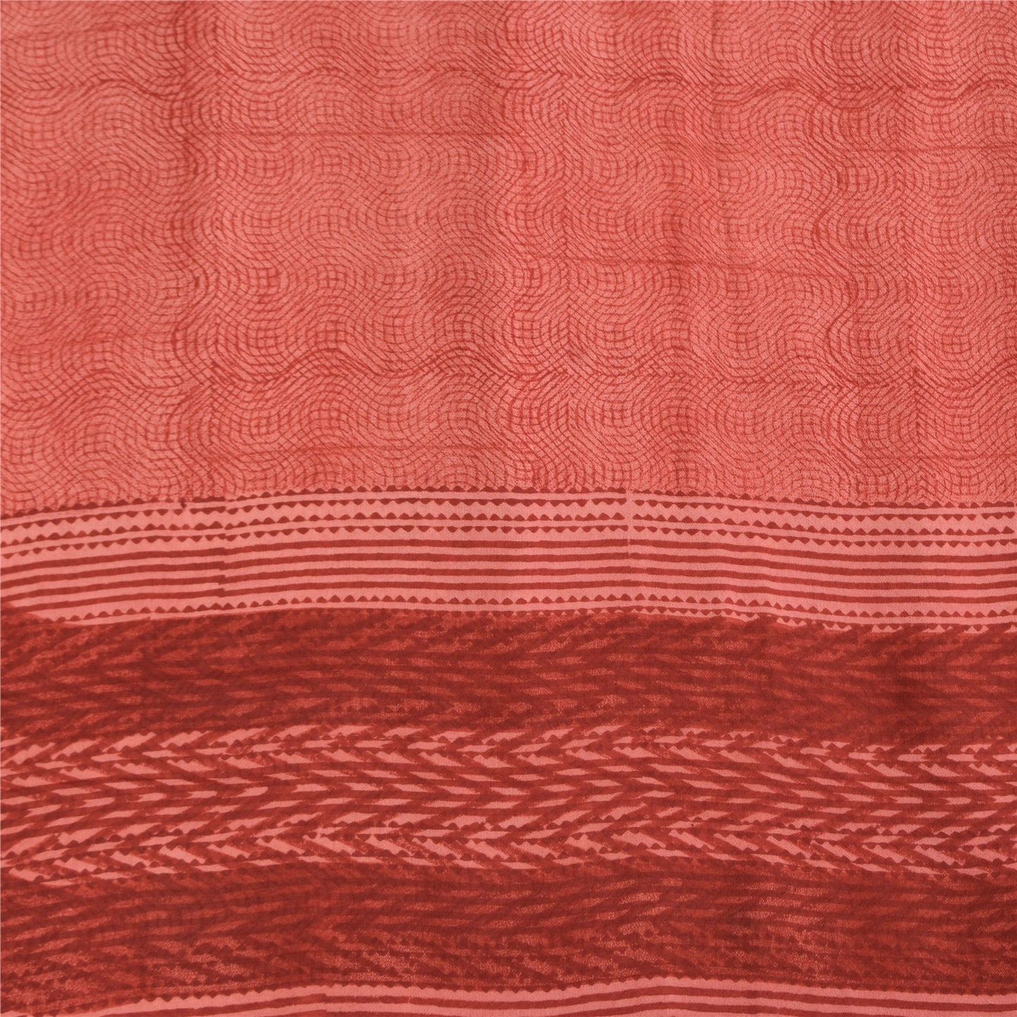 Sanskriti Vintage Sarees Dusty Pink Pure Georgette Print Sari 5+yd Craft Sustainable Fabric